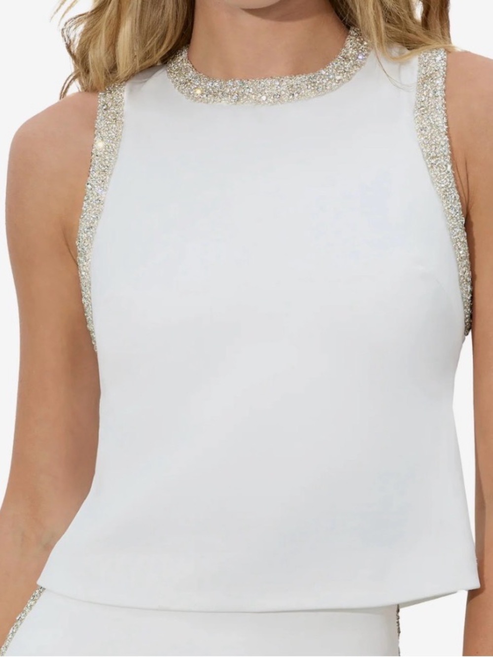 Alice + Olivia Amal Embellished Boxy Tank
